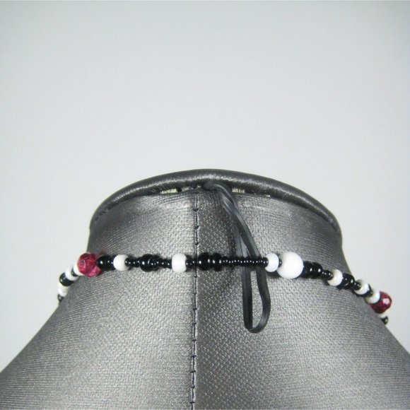 Asymmetrical Necklace Plastic Beaded 54 inch Strand Jewelry Fashion NO CLASP - Picture 5 of 6